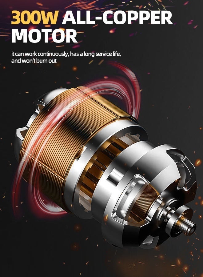 ALongDeng 300W Cordless Lithium-ion Hot Air Gun  21V Hot Air Gun with 2 Batteries  550℃/1022℉ Max for Shrink Tubing Vinyl Wrap Resin & Crafting 3 Nozzle Kit Portable Electric Heat Gun for DIY - Image 2